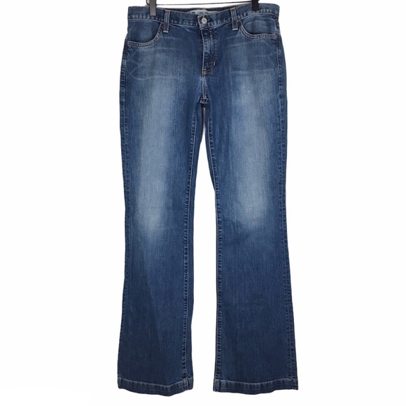 GAP Vintage Jeans Y2K 2004 Long & Lean Stretch Denim Wide Leg 10 Long Inseam - Picture 1 of 12